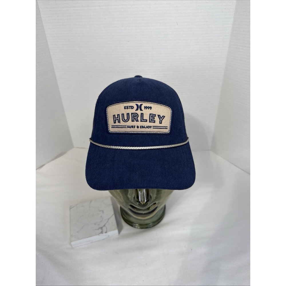 Hurley Mesh Back Corduroy Front Adult Snapback Adjustable Hat Blue One Size